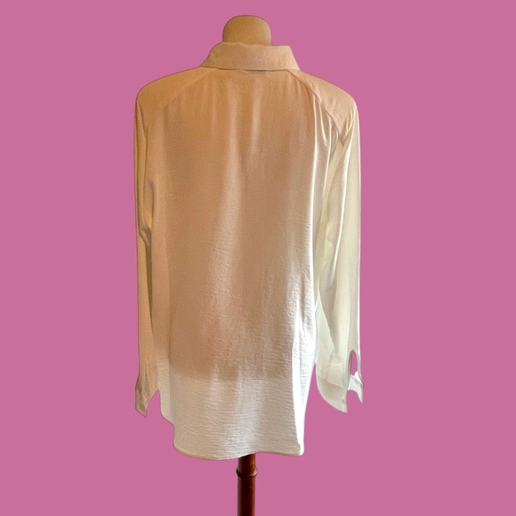 Calvin Klein textured sheer button up blouse - Picture 11 of 12